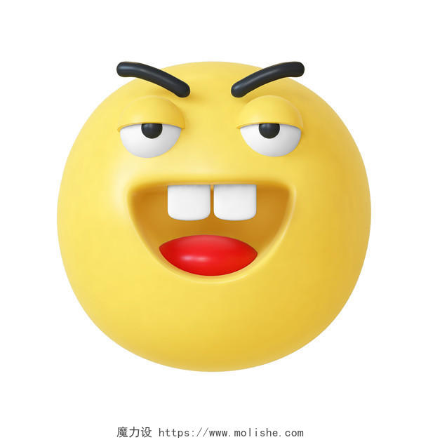 黄色卡通3D立体愚人节嘲笑夸张表情元素愚人节3D卡通emoji搞怪表情元素